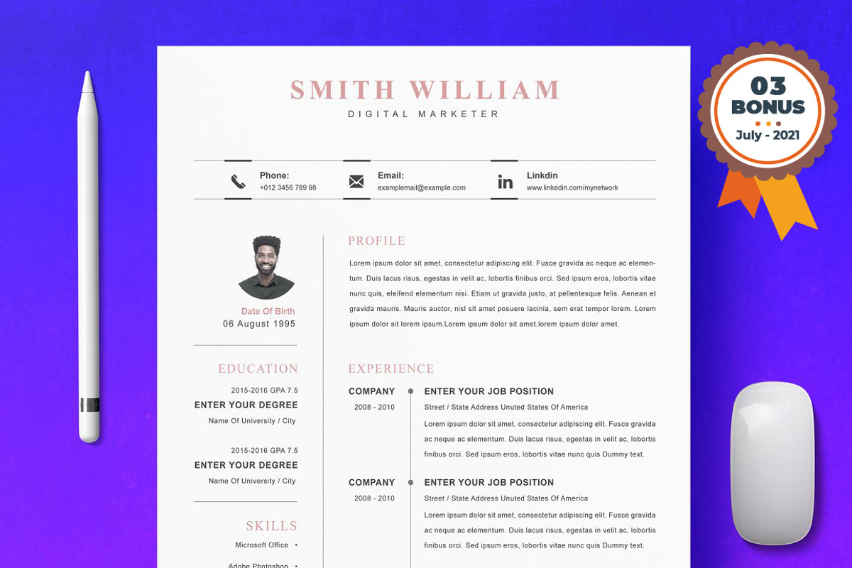 Resume/CV Bundle | 200+ for $29, a Resume Template by ResumeInventor (Photo 184 of 207)