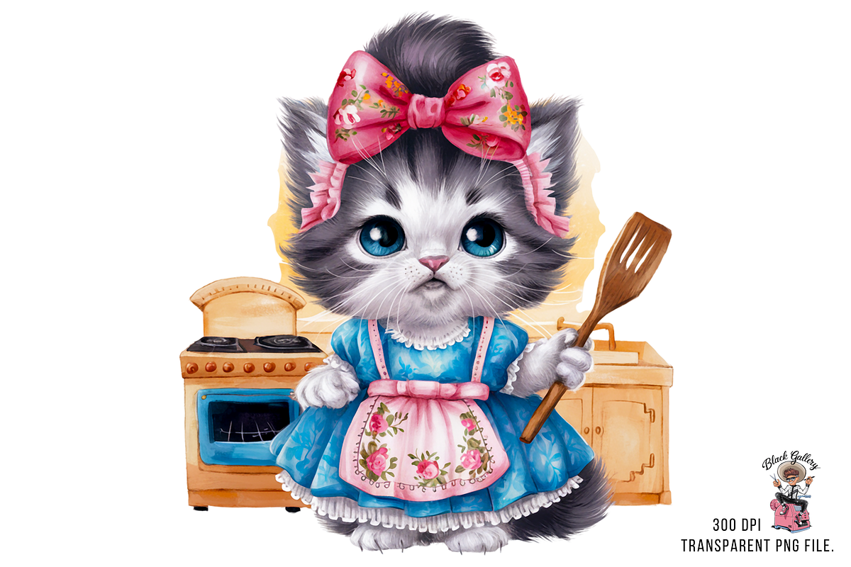 Cooking Cat Clipart PNG Bundle, a Graphic by Clipart Bloom (Photo 9 of 12)