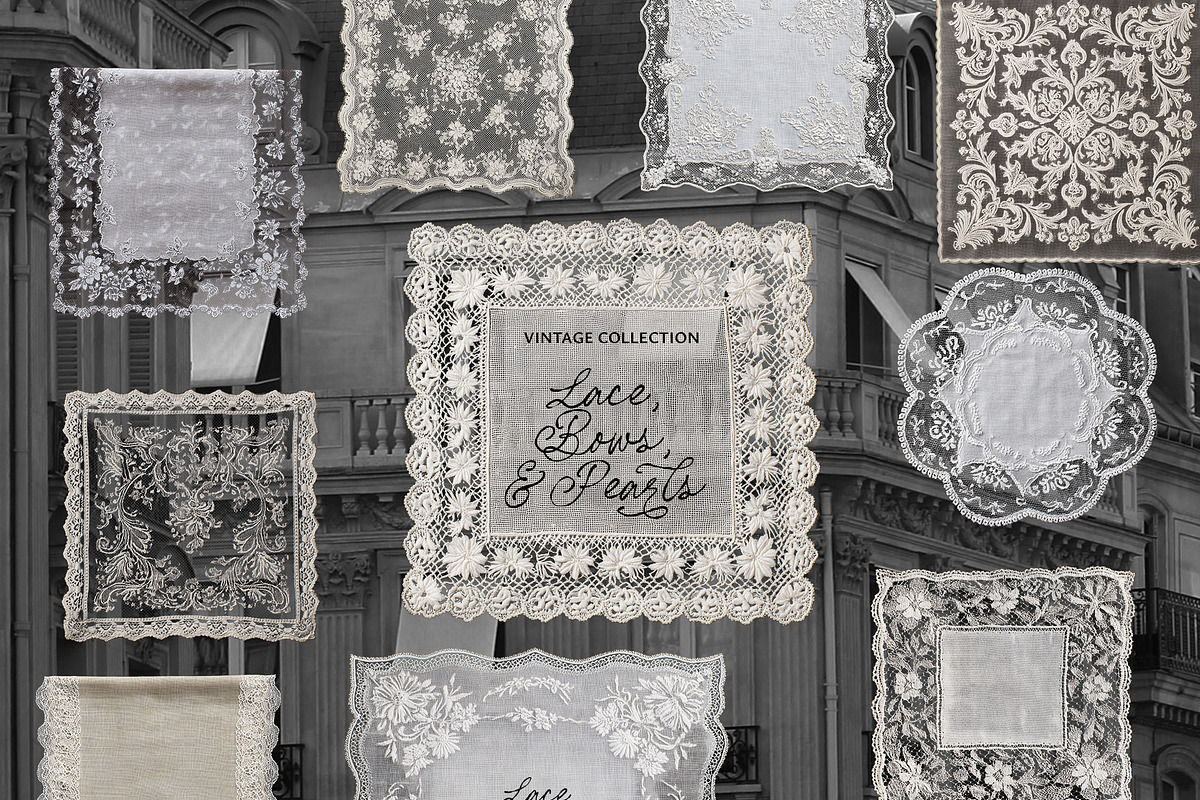 Vintage Lace, Bows & Pearls, an Object Graphic by Lana Elanor (Photo 5 of 12)