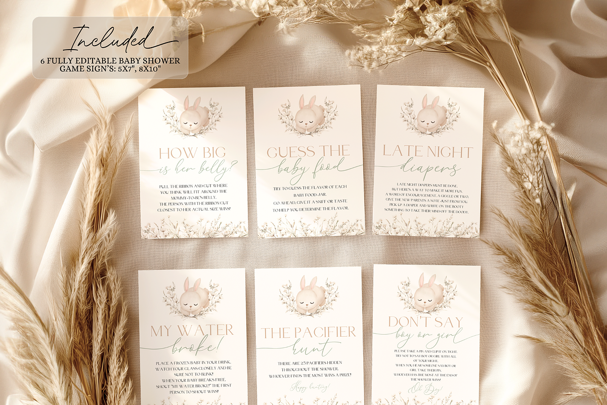 Somebunny Baby Shower Games Package, an Invitation Template by Digital_Mind (Photo 4 of 9)
