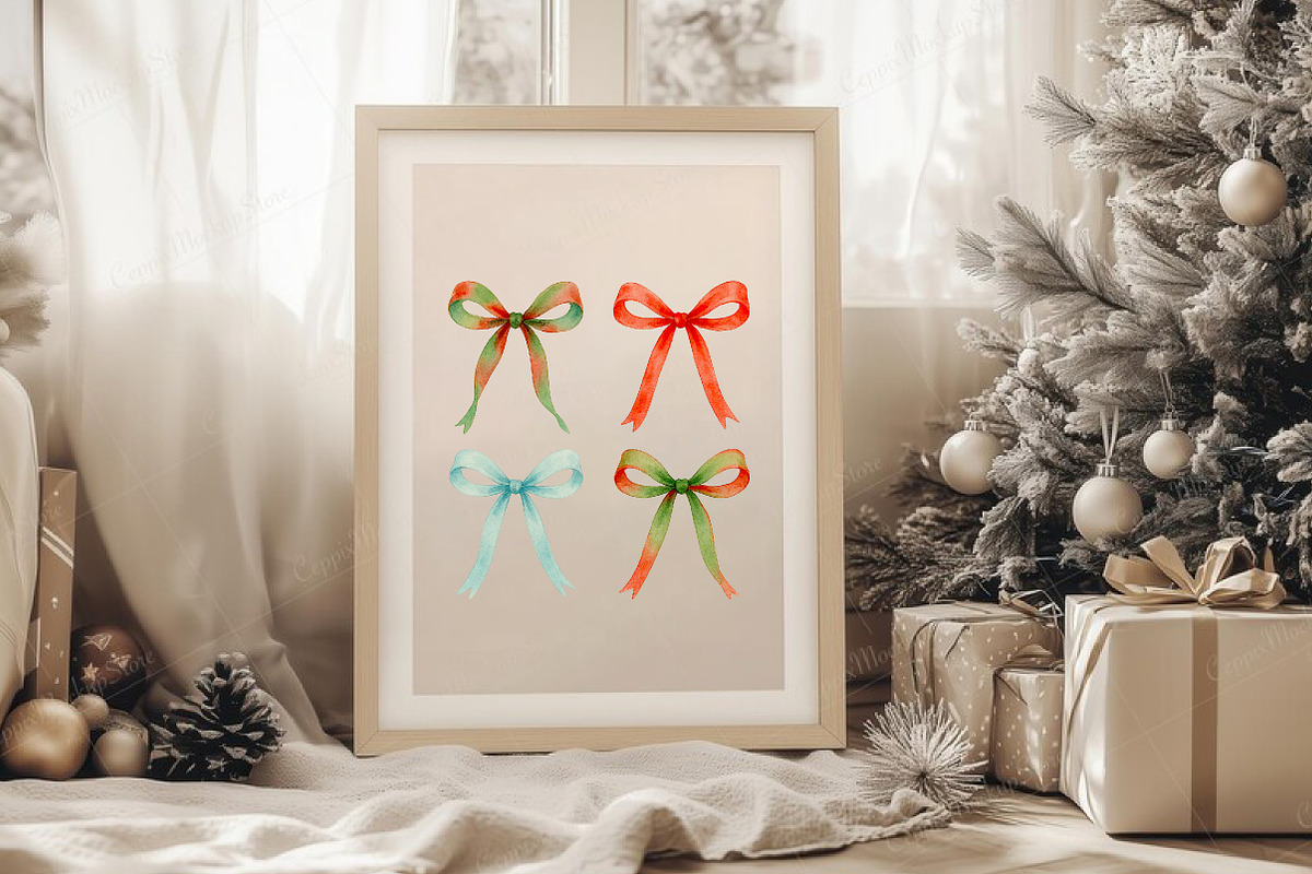 Preppy Christmas Bow PNG, an Illustration by Libby Wishes (Photo 7 of 8)