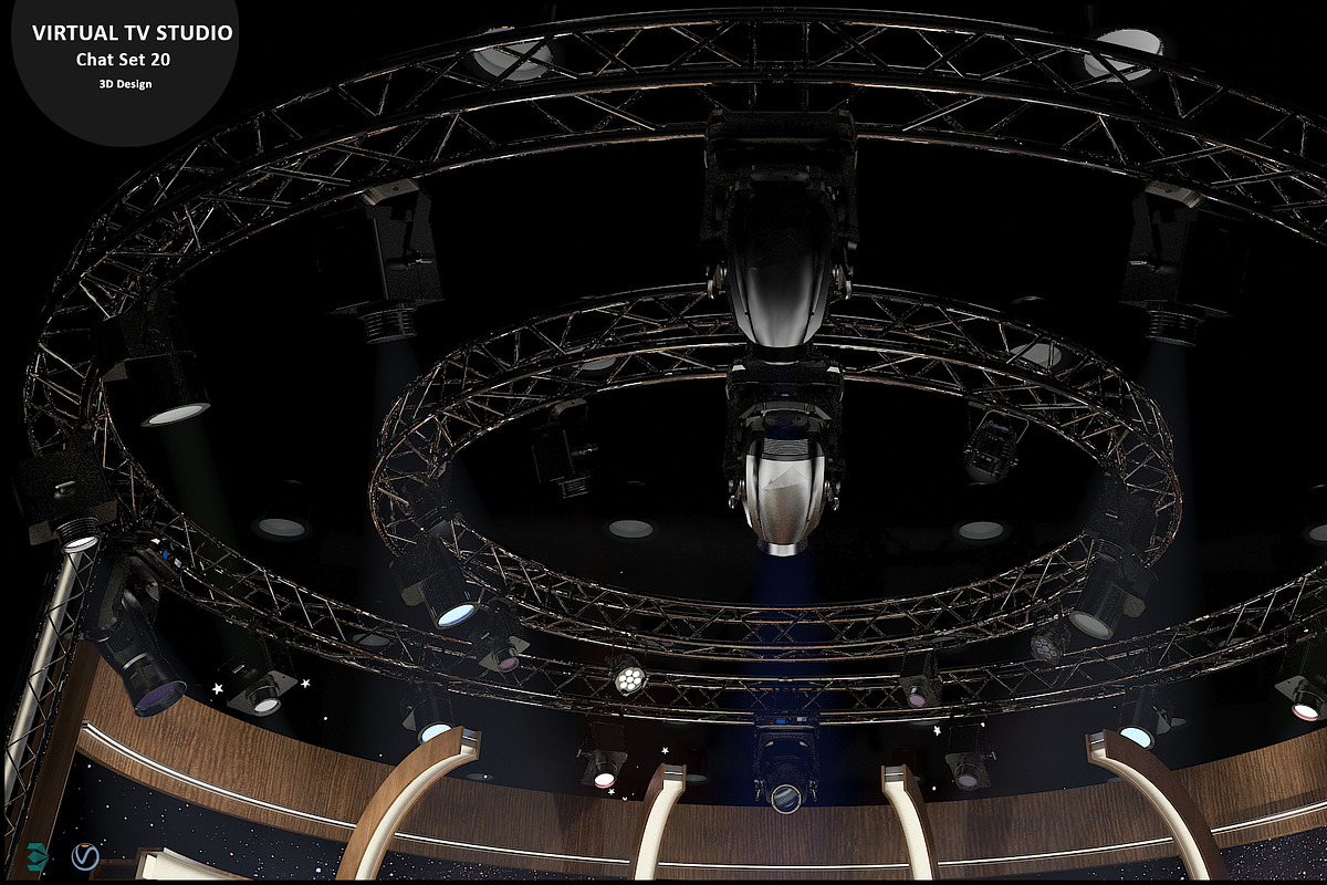 Virtual TV Studio Chat Set 20, an Architecture 3D Model by akerStudio (Photo 14 of 26)