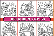 Cozy Autumn Witches Adult Coloring, a Seasonal Illustration by Ink Gallery (Thumbnail 2 of 4)