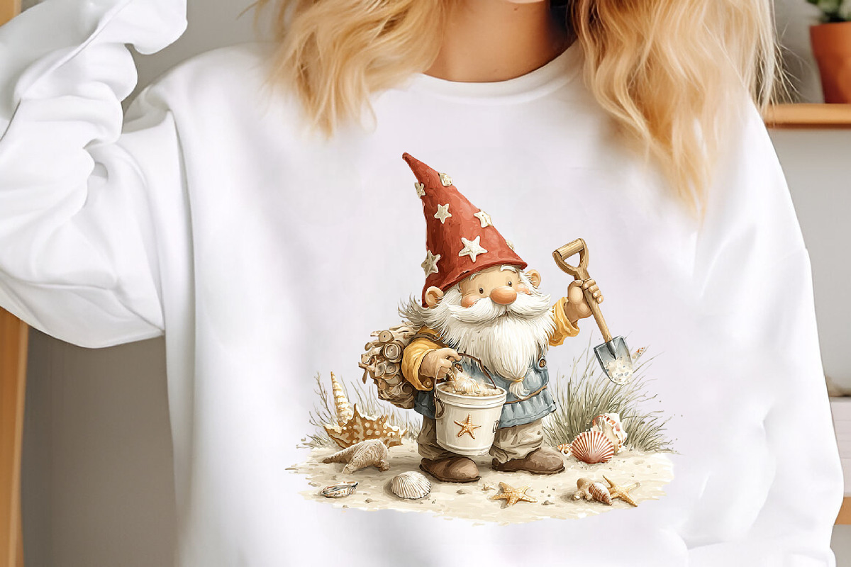 Whimsical Enjoy Beach Gnome Clipart, a Seasonal Illustration by designcity5 (Photo 4 of 5)