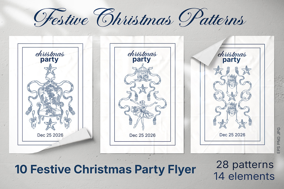 Festive Christmas patterns, a Decorative Illustration by LanaDzi (Photo 24 of 25)