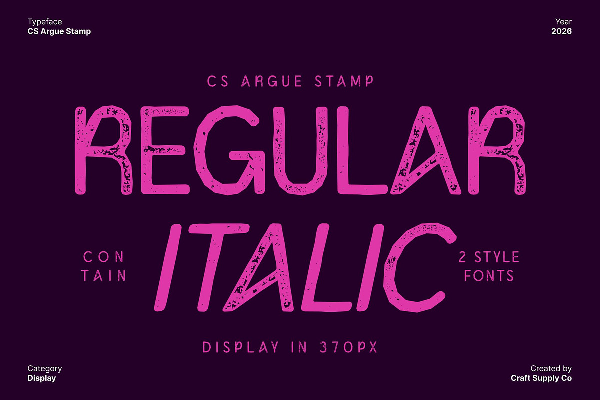 CS Argue Stamp, a Sans Serif Font by Craft Supply Co. (Photo 3 of 8)
