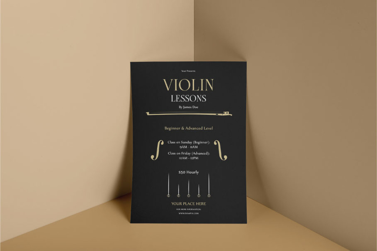 Violin Lessons Flyer, a Flyer Template by FaraHelal (Photo 2 of 3)