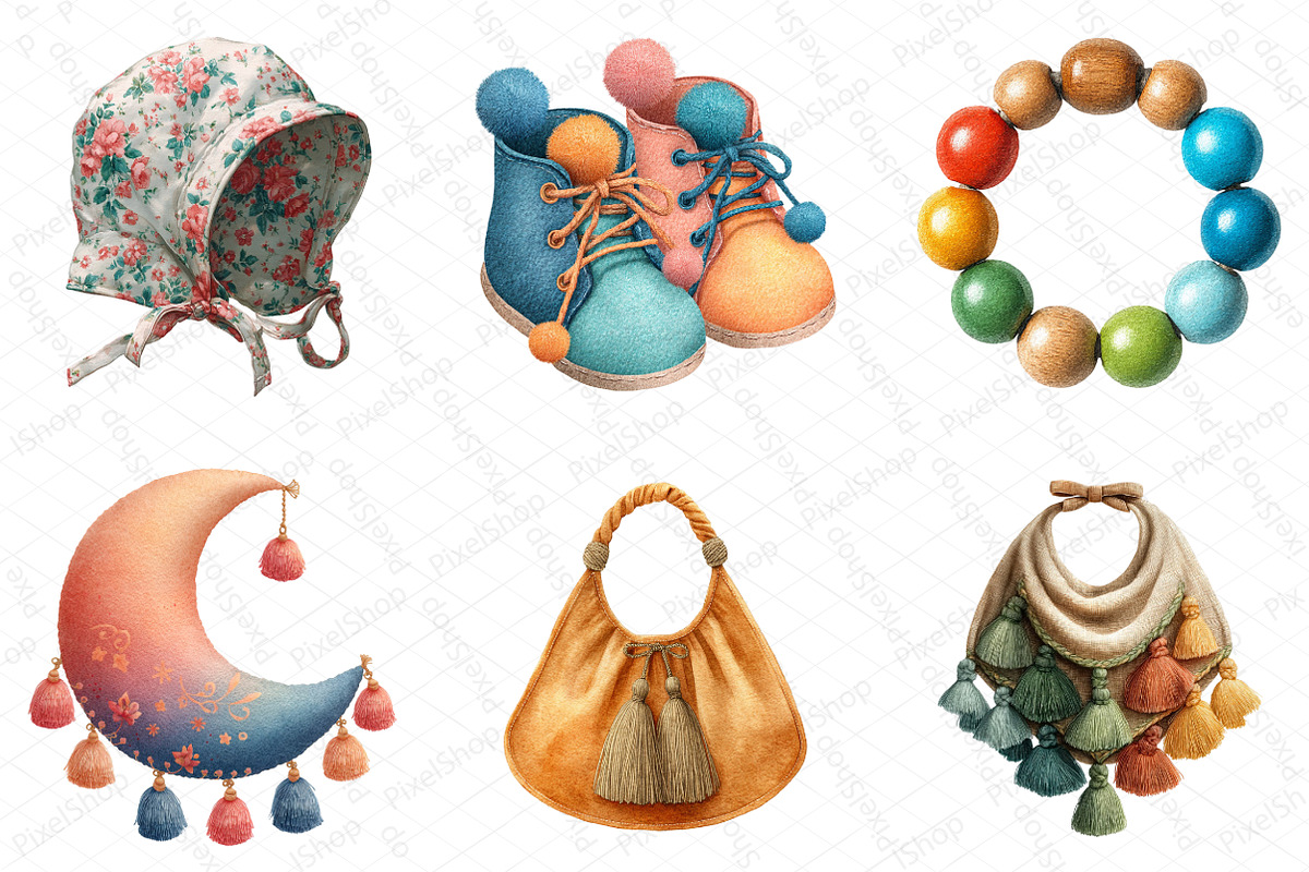 Watercolor Boho Baby Clipart, an Illustration by DreamPrint404 (Photo 5 of 5)