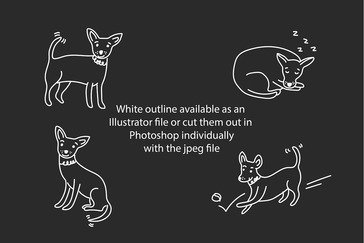 Cute doodle Chihuahuas, an Animal Illustration by Liz Pengilley Studio (Photo 3 of 4)