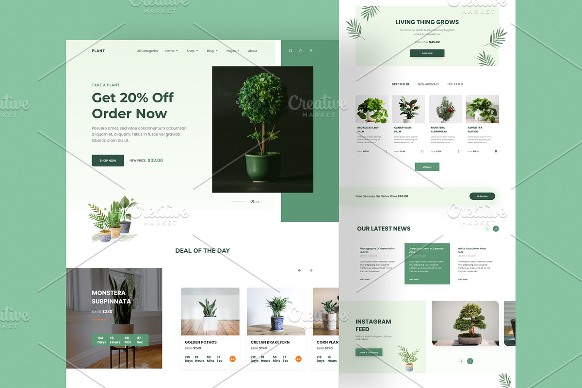 Plant Ecommerce Website Template, a Landing Page Template by Tanvir Ahammed Tamim (Photo 1 of 2)