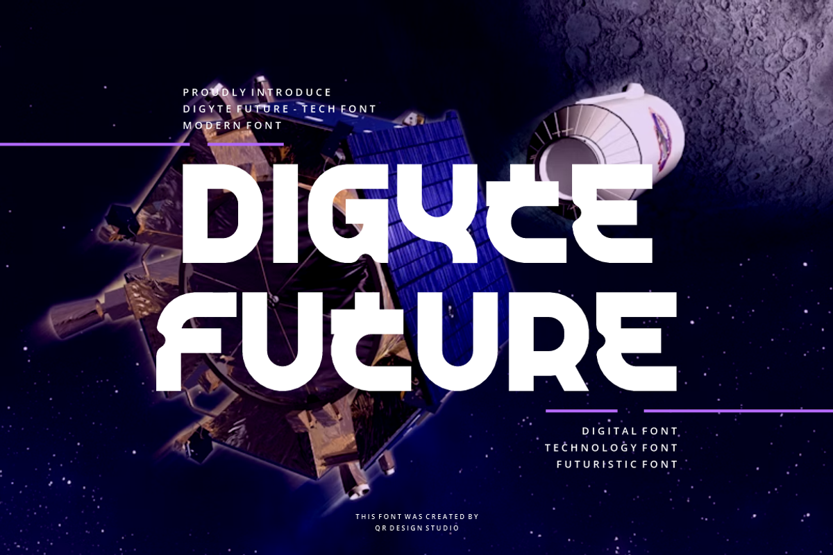 Digyte Future - Digital Space Font, a Sans Serif Font by QR Design Studio (Photo 1 of 7)