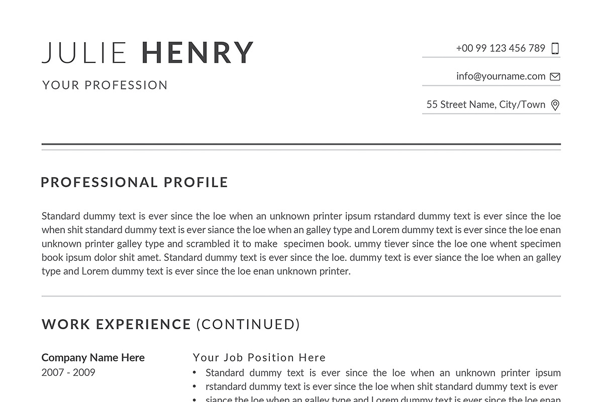 Resume Template / CV, a Resume Template by Creatune (Photo 5 of 6)