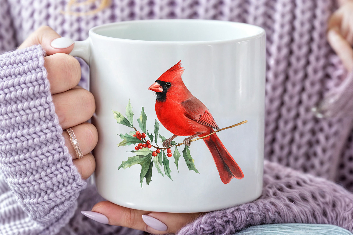 Red Cardinals Christmas Sublimation, an Illustration by Pixels.Craft (Photo 7 of 7)