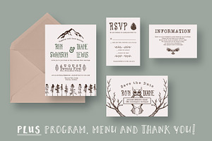 Outdoor Adventurer Wedding Suite, an Invitation Template by Knotted Design