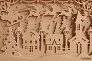 Christmas Village 3D Layered SVG Cut, an Illustration by pixaroma (Thumbnail 5 of 16)