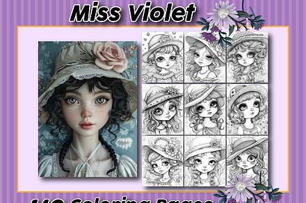 Miss Violet Coloring Book for Kids, an Animal Illustration by Design Home