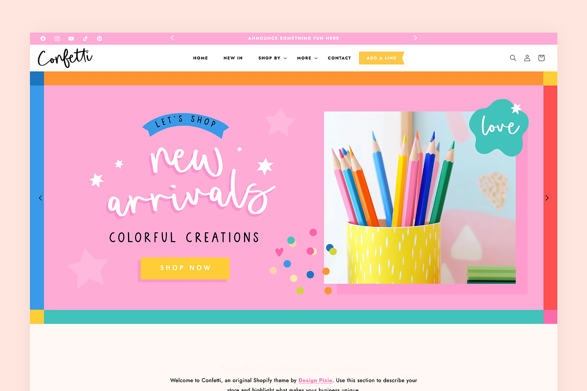 Colorful Shopify Theme | Confetti, a Shopify Template by Design Pixie (Photo 2 of 11)