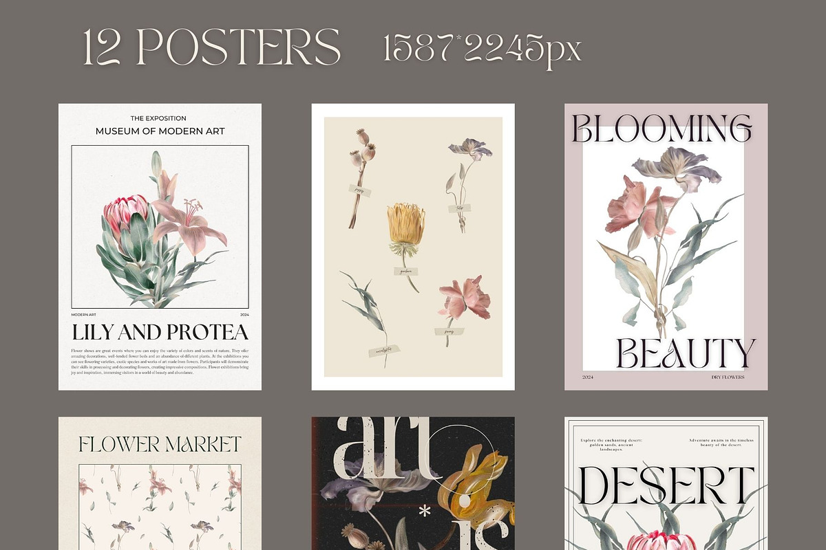 Flower Posters Collection, an Object Graphic by Kate Creative Studio (Photo 4 of 7)