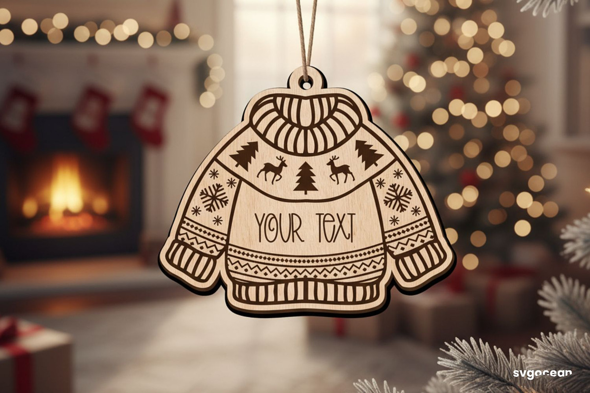 Christmas Sweater Ornaments SVG Bund, a Decorative Illustration by svgocean (Photo 9 of 9)