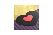Heart Vinyl Record Background, a Decorative Illustration by PsychocheArt (Thumbnail 3 of 3)