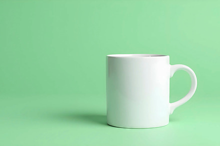 illustration of a ceramic mug, front, a Photo by LOGOCREATIVE