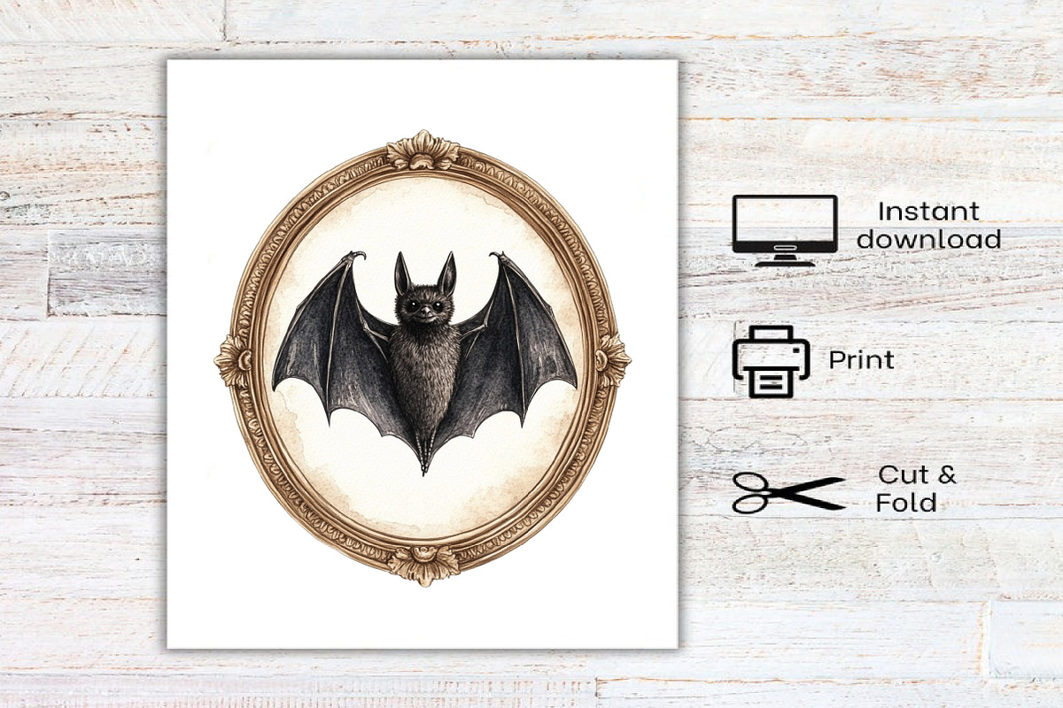 Watercolor Antique Halloween Clipart, an Illustration by Canvas Craft (Photo 7 of 7)
