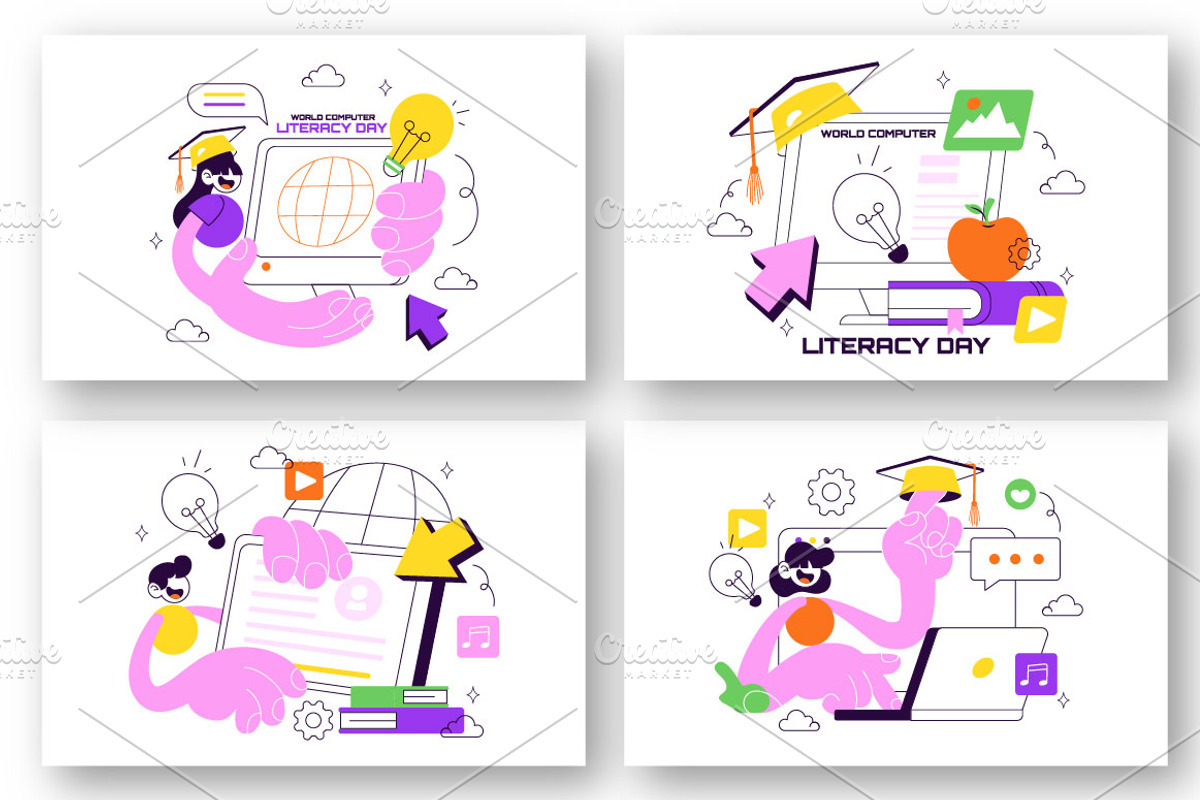 6 World Computer Literacy Day, an Education Illustration by denayunebgt (Photo 2 of 3)