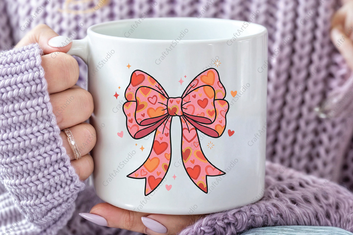Valentines Day Coquette Bow PNG, an Illustration by CraftArtStudio (Photo 2 of 4)