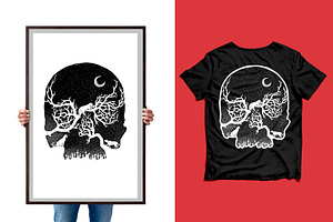 Leopard at night  | T-Shirt design