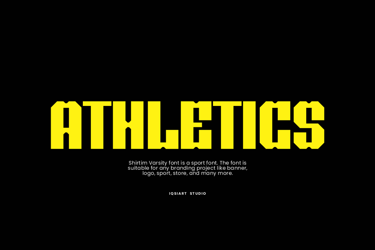 Shirtim Varsity - Sporty Font, a Sans Serif Font by Iqsiart Studio (Photo 3 of 7)