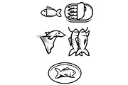 Fish food symbols, an Outline Icon by Vector Tradition (Thumbnail 2 of 3)