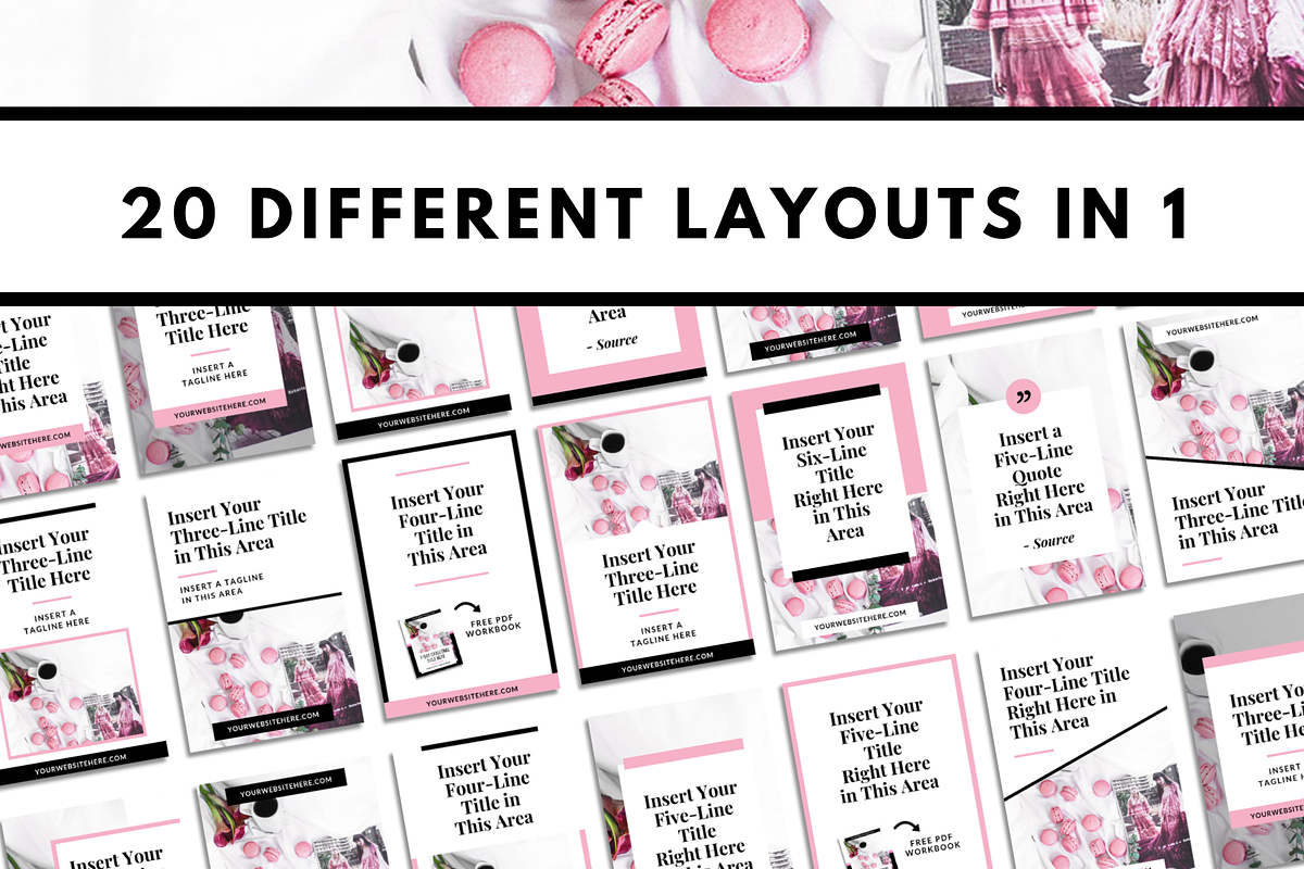 Pinterest Pin Template - Pink, a Social Media Template by ProductiveandFree (Photo 3 of 9)