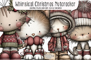 Whimsical Christmas Cat Clipart, an Illustration by SinaCreation (Thumbnail 1 of 8)