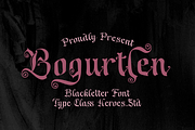 Bogurtlen Blackletter, a Blackletter Font by TypeClassHeroes (Thumbnail 1 of 10)