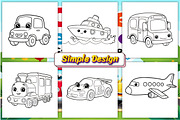 Cute Vehicles Coloring Book for Kids, a Decorative Illustration by Ink Gallery (Thumbnail 4 of 4)