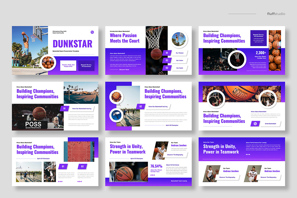 Basketball Sport Powerpoint Template, a Presentation Template by fluffstudio (Photo 2 of 4)