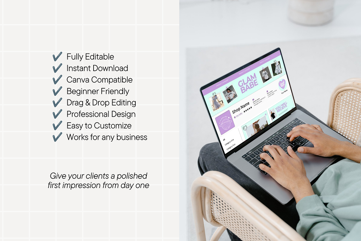 Y2k Purple Etsy Shop Kit Template, a Branding & Logo Template by Anna Design Studio (Photo 8 of 8)