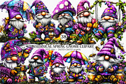 Whimsical Spring Gnome Clipart PNG, an Illustration by Canvas Craft (Thumbnail 1 of 7)