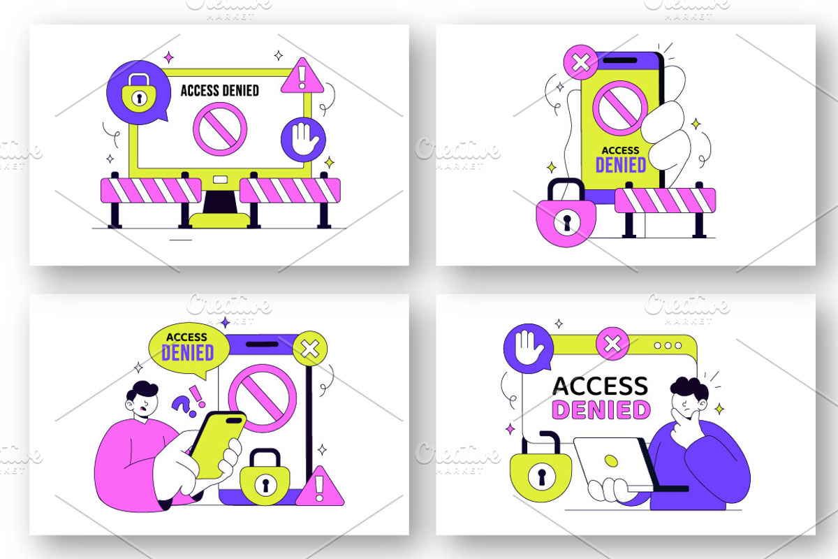 10 Access Denied Illustration, a Technology Illustration by denayunebgt (Photo 3 of 4)