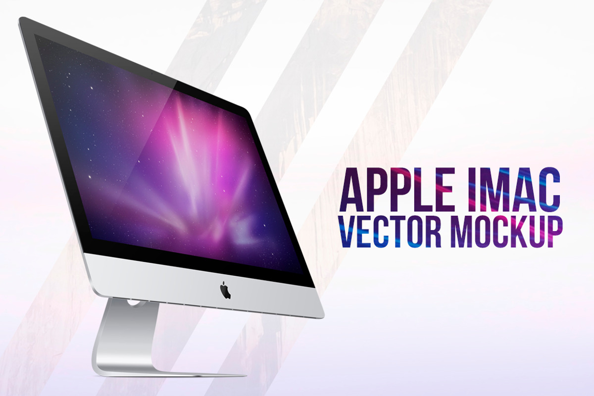 New Apple iMac (2014) Vector MockUp, a Mac Mockup by Alex_Yanko (Photo 1 of 5)
