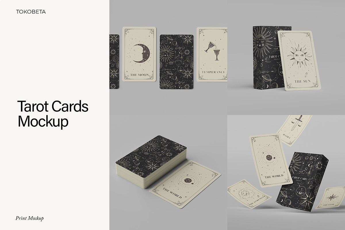 Tarot Cards Mockup, a Product Mockup by Tokobeta (Photo 1 of 9)