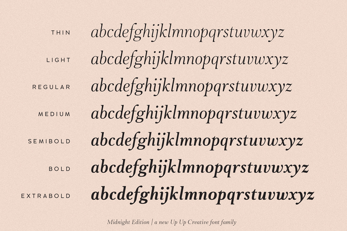 Midnight Edition Complete - 14 Fonts, a Serif Font by Up Up Creative (Photo 4 of 14)