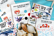 Ocean animals and fish clipart, a Pattern Graphic by ArtSpotVeronika (Thumbnail 15 of 15)