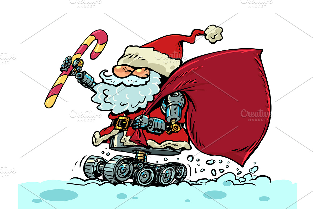 Santa Claus delivers gifts for the, an Object Illustration by rogistok