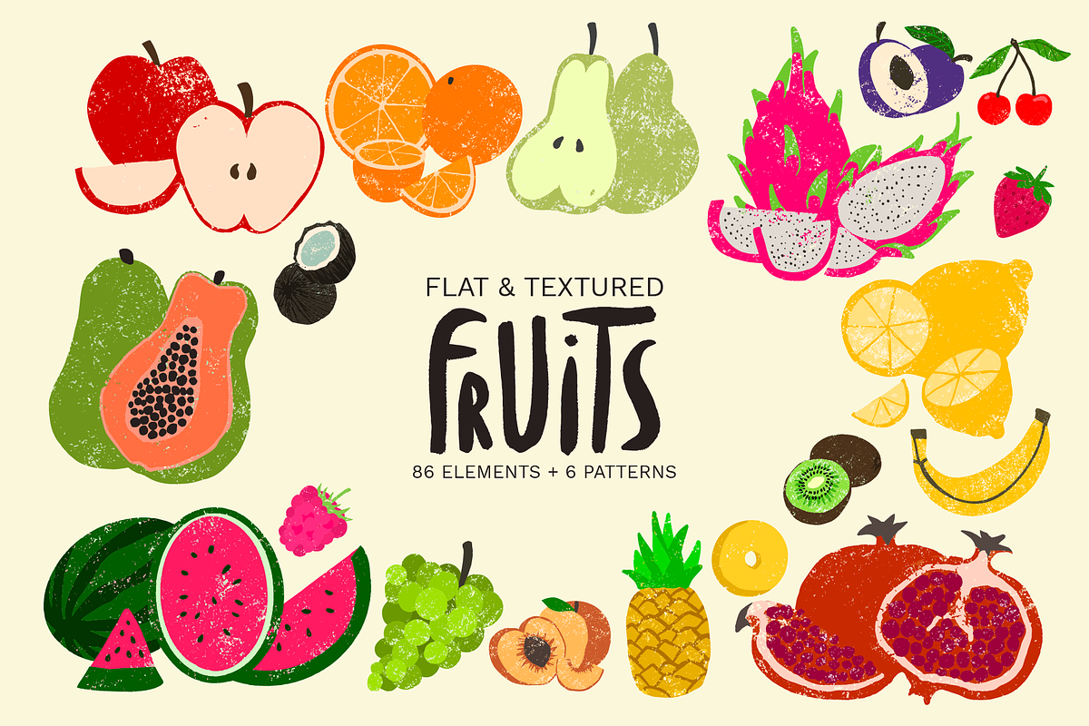 Hand-drawn Fruit Illustrations, a Texture Illustration by nyulpsd (Photo 1 of 6)