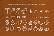 Tropical Summer Illustration Set, a Food Illustration by Rough Edges Supply Co. (Thumbnail 2 of 10)
