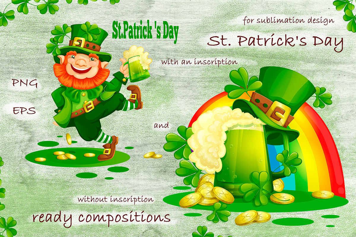 St.Patrick 's Day.  Sublimations, an Illustration by Maycat_store (Photo 6 of 9)
