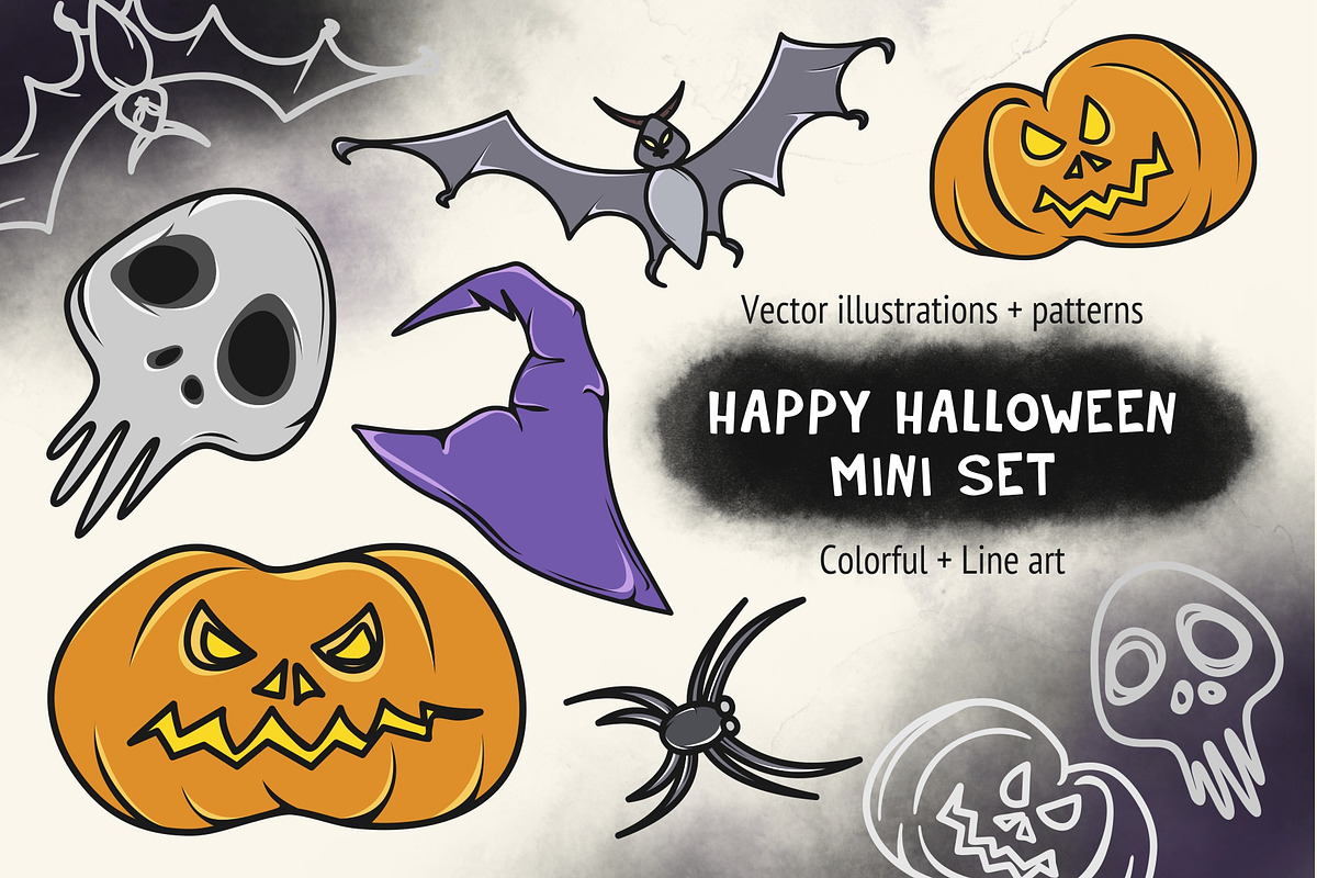 Happy Halloween. Mini Set, a Decorative Illustration by Warm Hearted Studio (Photo 1 of 5)