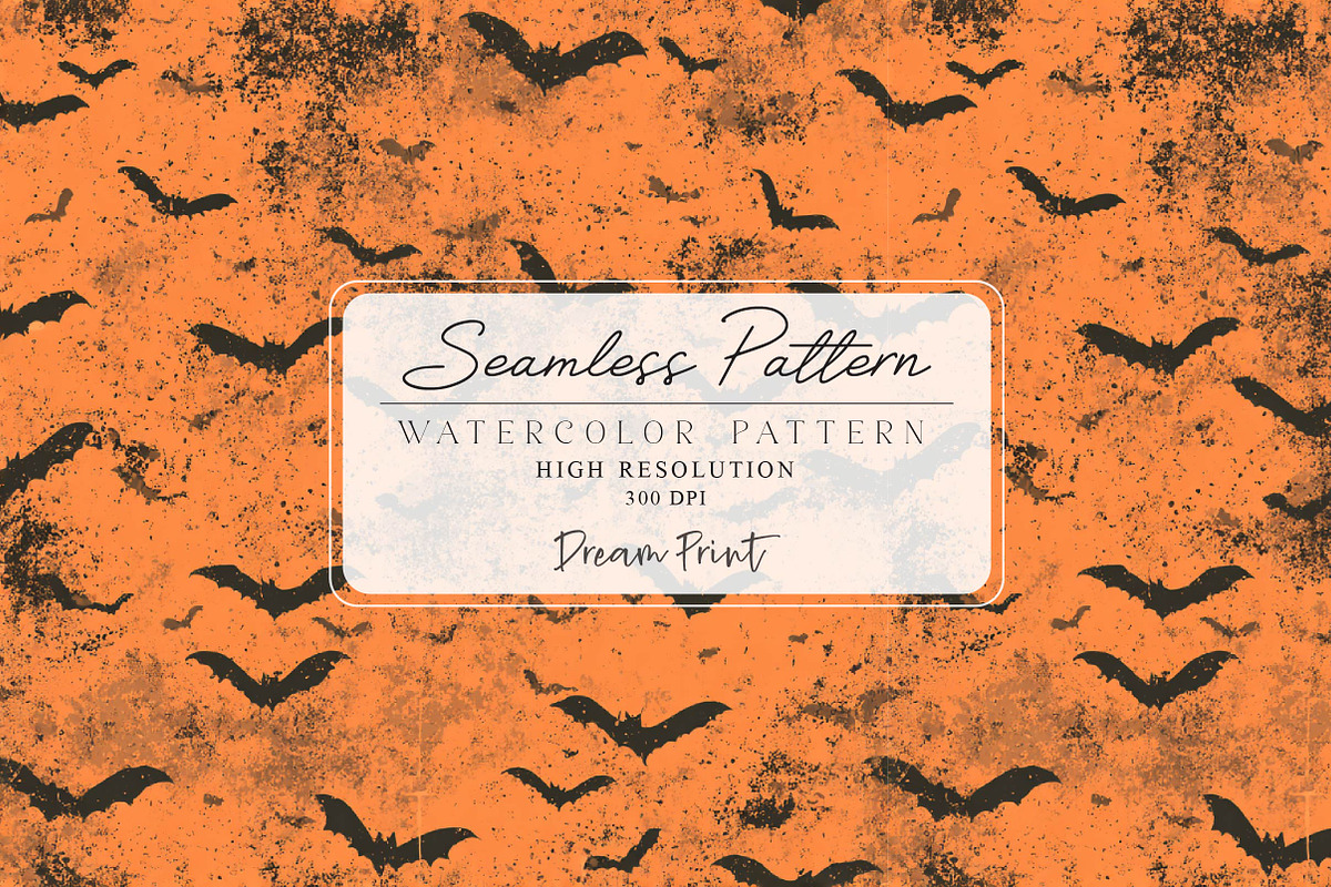 Halloween Bats Seamless Pattern, a Texture Illustration by DreamPrint404 (Photo 1 of 3)