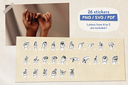 ASL Sticker American Sign Language, an Education Illustration by InkCloudDesign (Thumbnail 3 of 5)